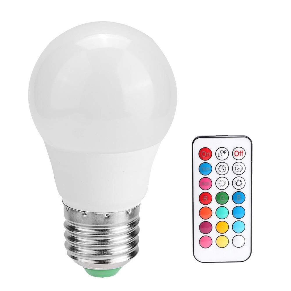 LED E27 3W RGB 16-Color Bulb with Remote Control Corridor Basement Bar Lamp AC85-265V