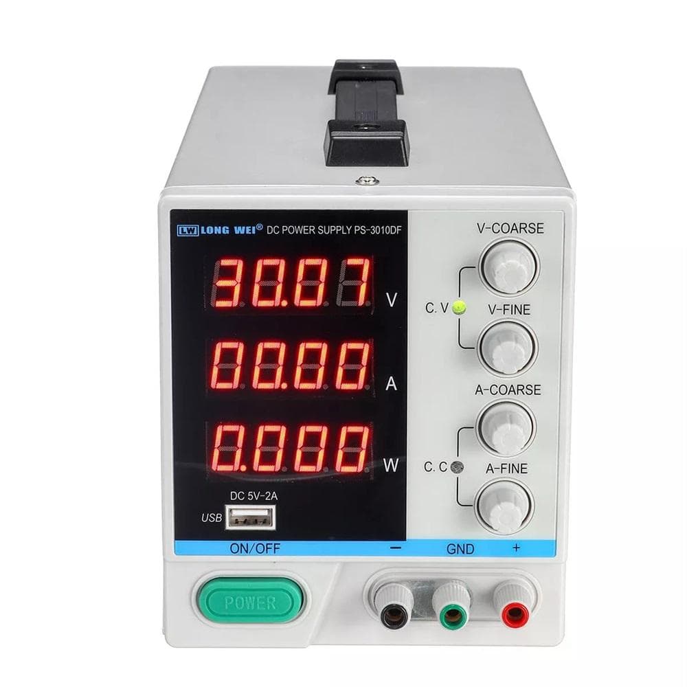 LONG WEI PS-3010DF 110V/220V 30V 10A Adjustable LED Digital Display DC Power Supply Switching UK Plug