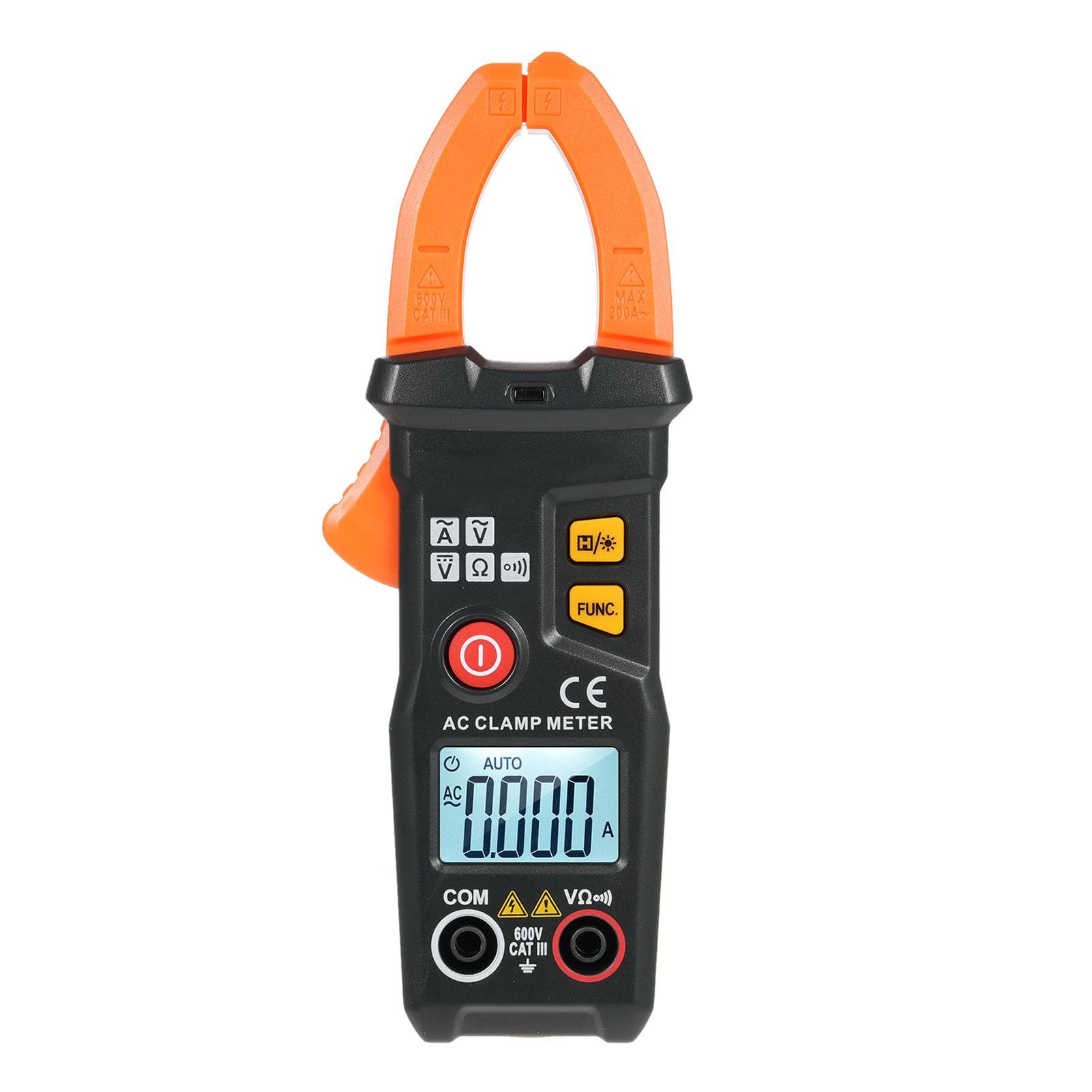 Digital Clamp Meter Multimeter Tester 6000 Counts with Backlight Measures AC Current ACDC Voltage multicolour