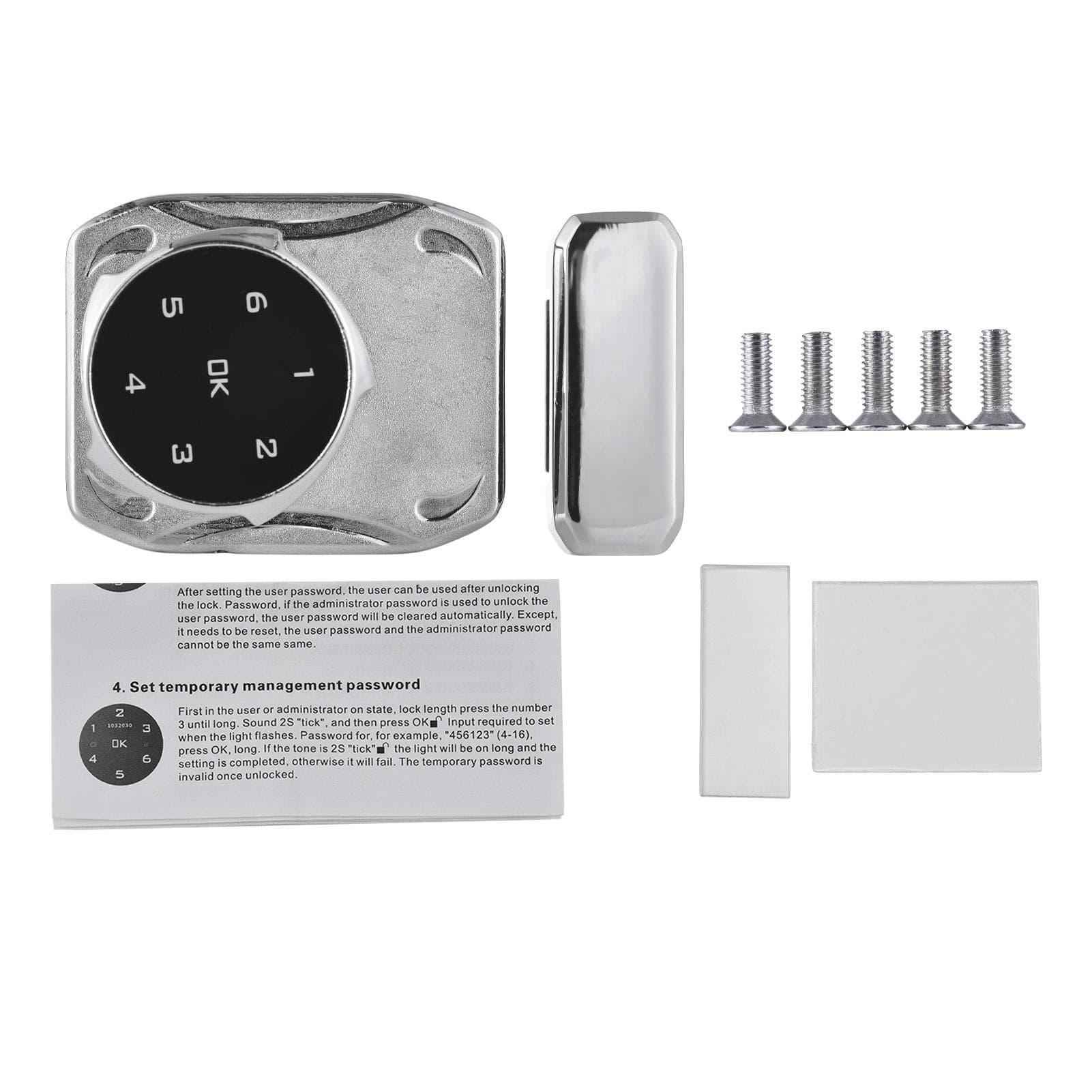 Smart Cabinet Lock Universal Keyless Lock Cabinet Electronic Induction Lock for 3-12mm Thick Glass silver