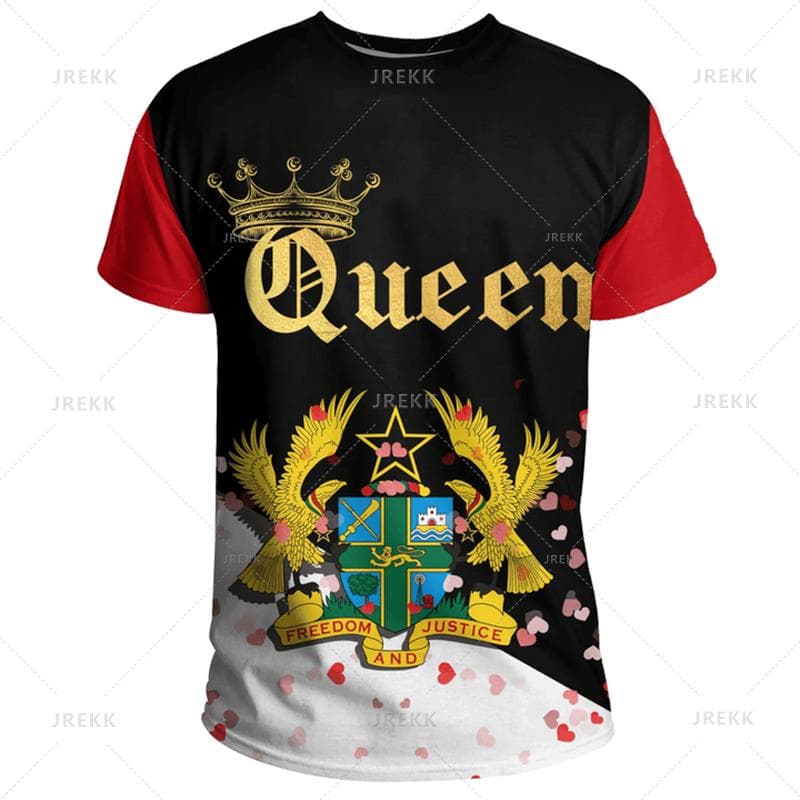 3D Ghana Nationa IndependenceDay Printed T Shirt The Republic-of Ghana Emblem Flag Graphic Tee-shirts For Men Mens Clothing Tops L