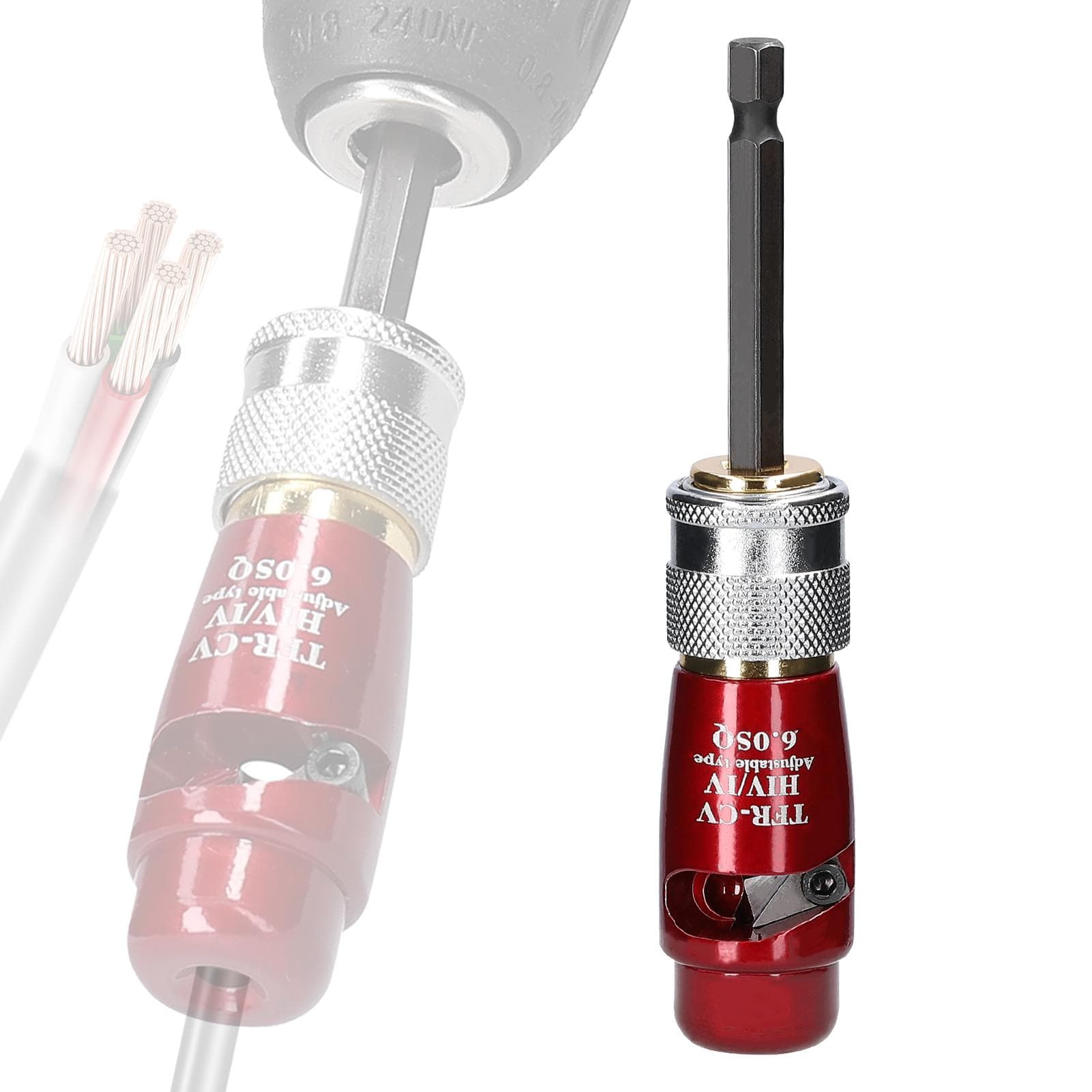Aluminum Alloy Electric Wire Stripper Cable Peeling Stripper Practical Rotary Stripping Tool 6SQ multicolour