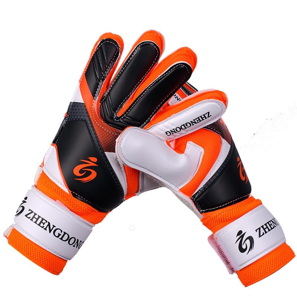 Youth Padded Football Gloves Flexible Grip Palm Soccer Lineman Goalie Goalkeeper Gloves for Kids Men 9 orange