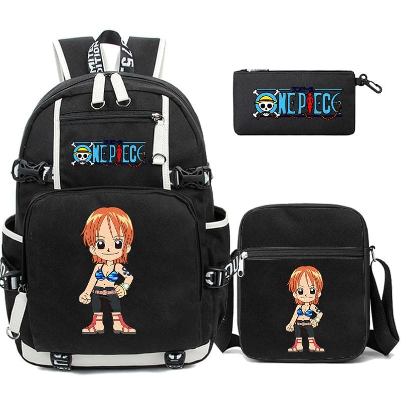 3Pcs/set Anime One Piece Large Capacity Backpack Monkey D. Luffy Teenagers Student Schoolbag Boy Girl Rucksacks Back To School