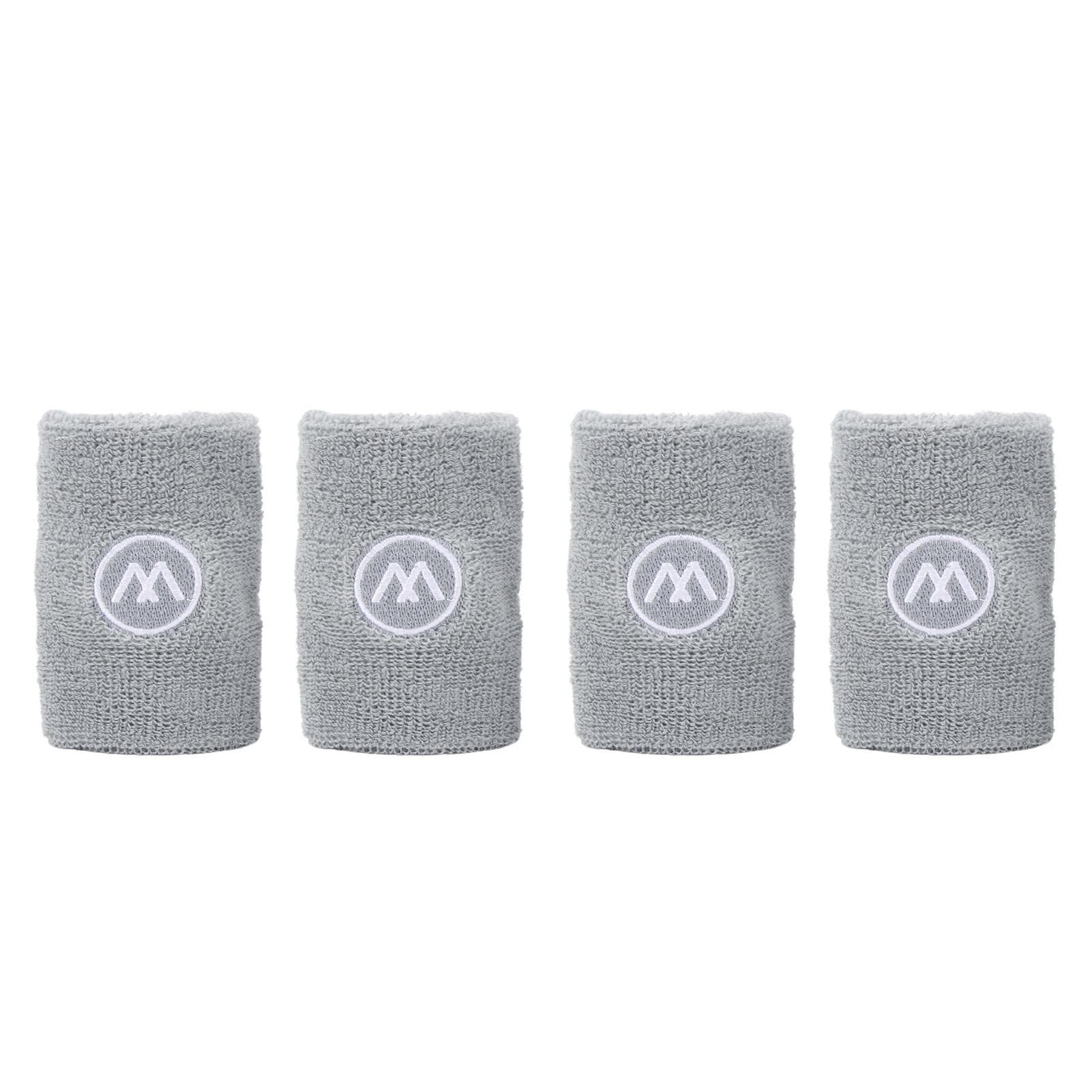 2 Pair Wrist Sweatbands Sports Basketball Sweat Absorbing Wristband Polyester Cotton Athletic gray