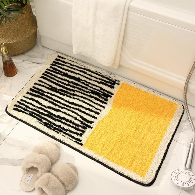 New Simple Bathroom Absorbent Floor Mats Home Bathroom Door Non-slip Mats Door Mats 40x60cm yellow