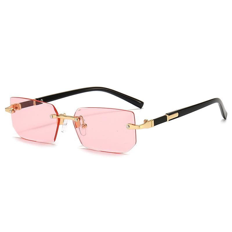 Rimless Sunglasses Rectangle Fashion Popular Women Men Shades Small Square Sun Glasses For Female male Summer Traveling Oculos 1PCS