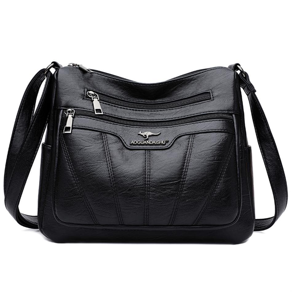 Soft Leather Women Bag Branded Designer Ladies Handbag Purses 2023 Luxury Female Shoulder Bag Large Capacity Crossbody Bags Sac black