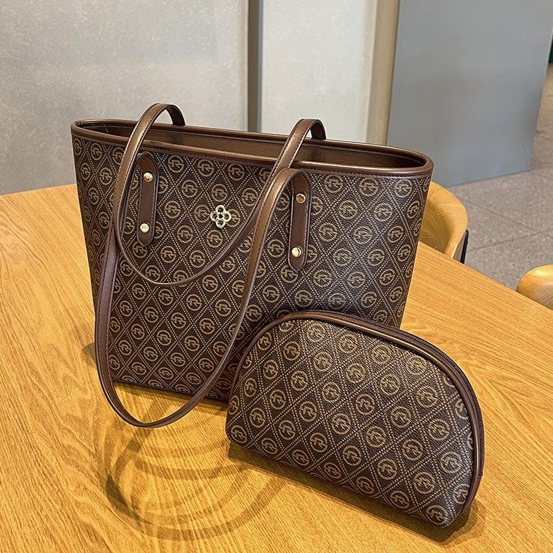 Retro Texture Tote Bag Simple and Stylish Shoulder Bag Printed Light Luxury High Sense of Women's Commuter Handbag