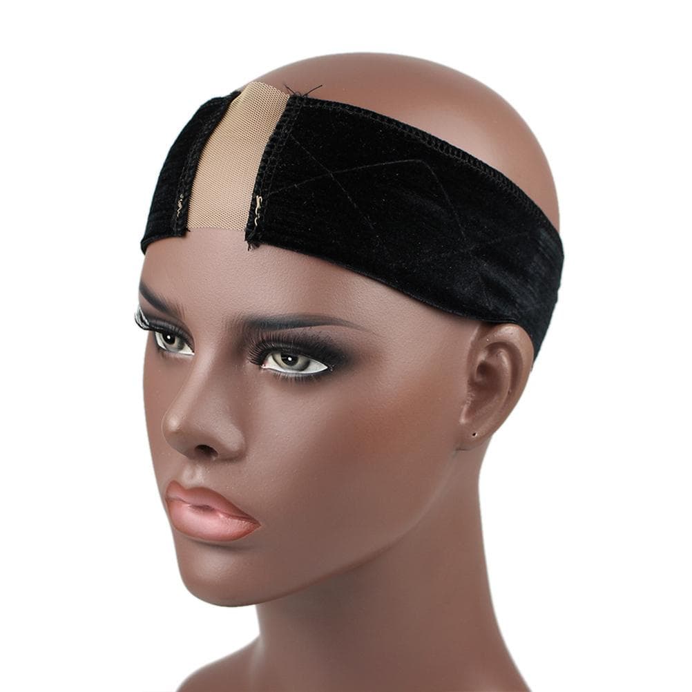 Lace Wig Grip Velvet Comfort Wig Band Flexible Velvet Wig Grip Hair Band for Lace Wigs and Frontal black