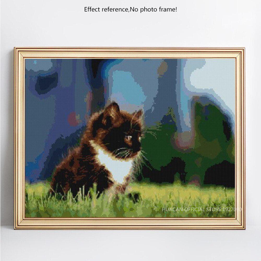 Diamond Embroidery Full Display Cat 5D Cross Stitch Mosaic Diamond Painting Full Round Animal 20X30CM
