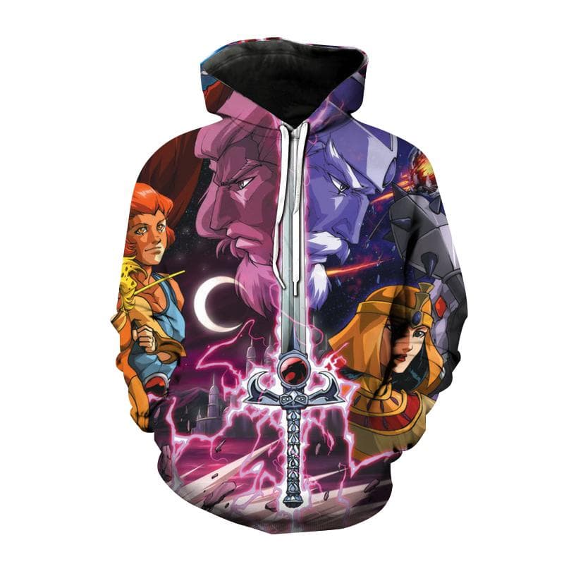 Cartoon Anime Hoodies Thundercats 3D Print Sweatshirt Men Women Fashion Oversized Hoodie Harajuku Hip Hop Pullover Kids Boy Coat 4XL