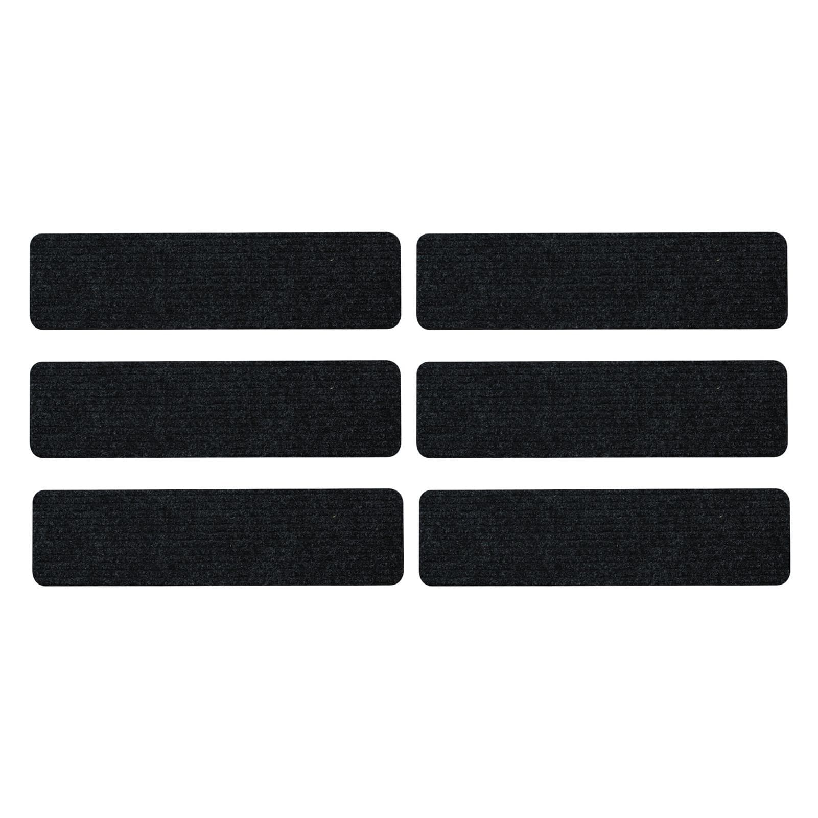 6pcs Stair Mat Self Adhesive Reusable Stair Mat Black black
