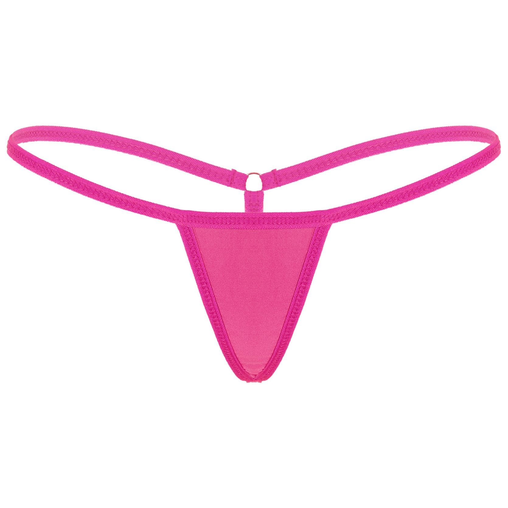Womens Sexy G-String Thongs Panties Underwear Low Rise Bikini Bottom Briefs One Size hot pink