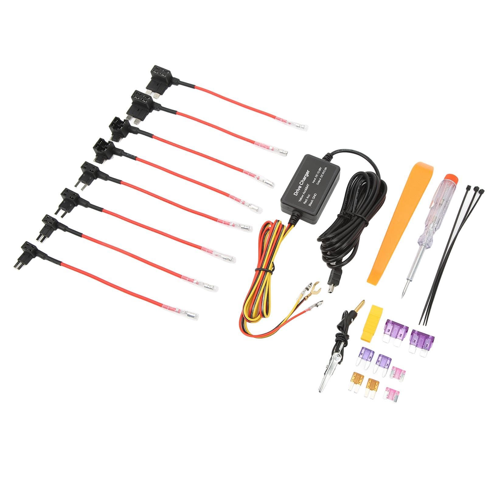 Dash Cam Hardwire Kit 12V?28V to 5V USB Adapter Overheating Protection for Mirror Cam GPS Navigator