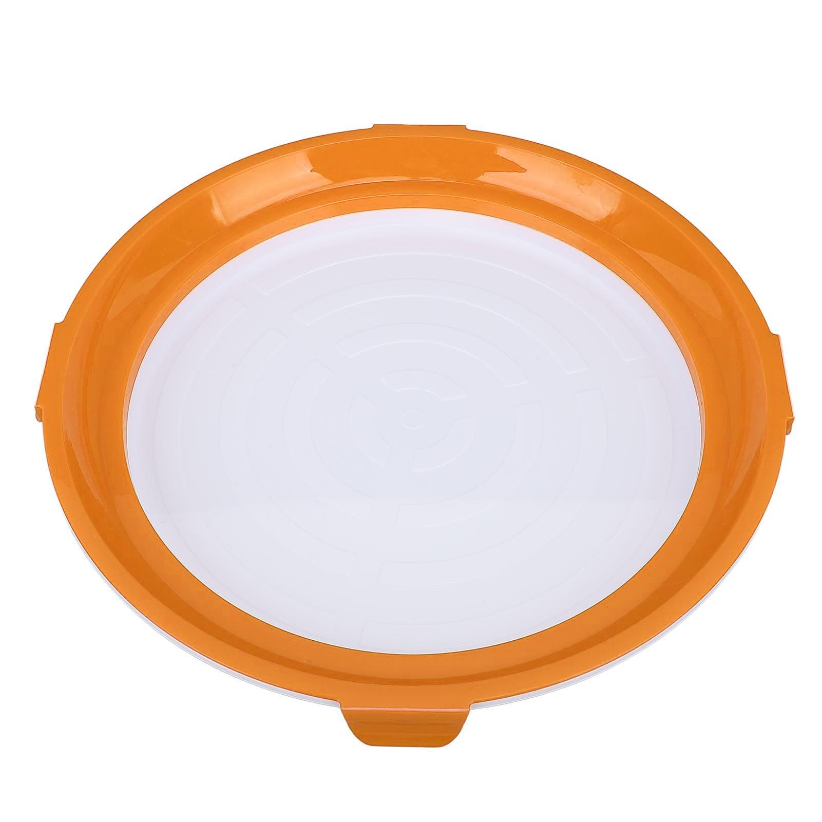Food Preservation Tray Multipurpose Round Shape Reusable Vacuum Sealing Stackable Food Storage Tray L(for 6.5-9kg) orange