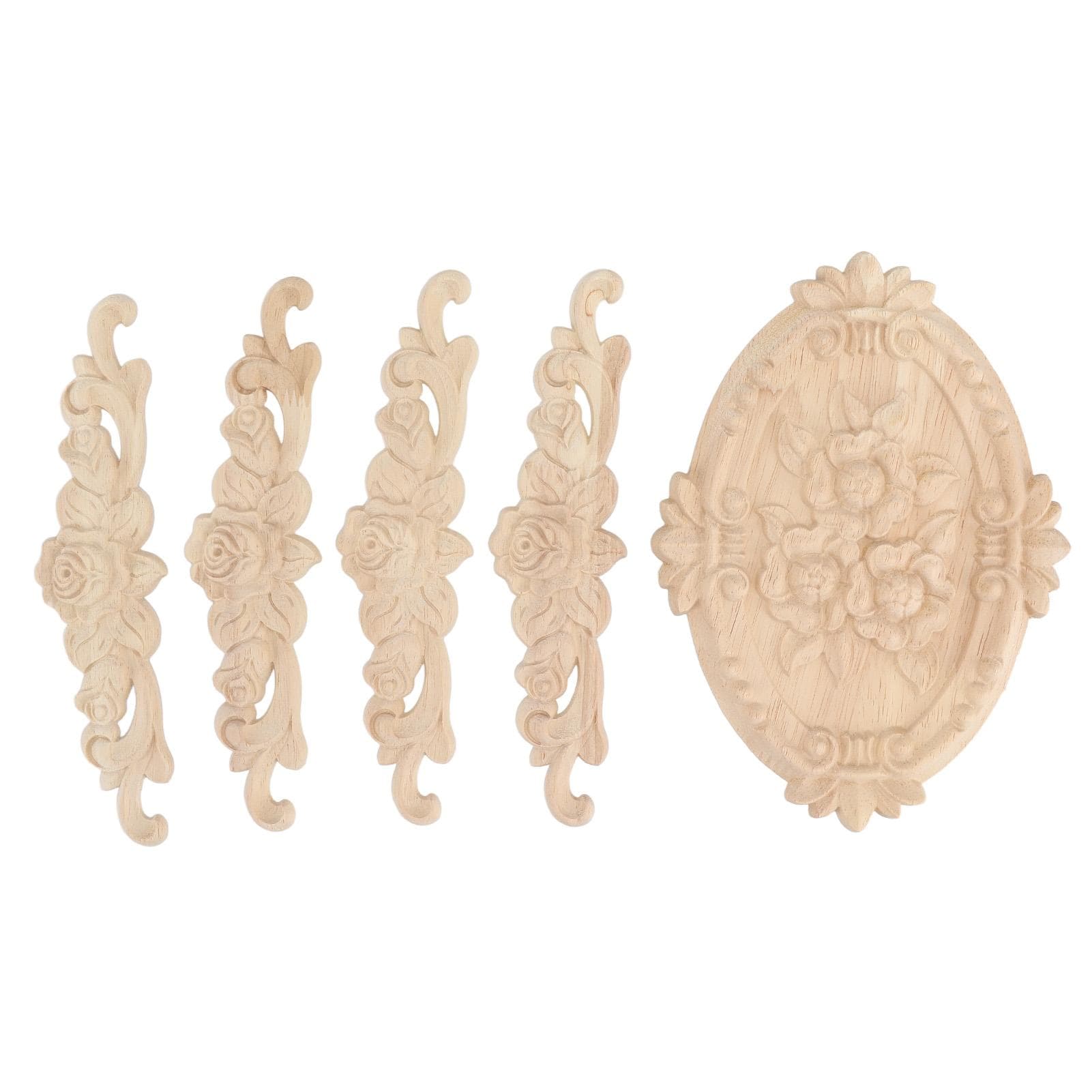 Wood Appliques European Style Exquisite Appearance Decorative Wood Carved Corner Onlay for Cabinet