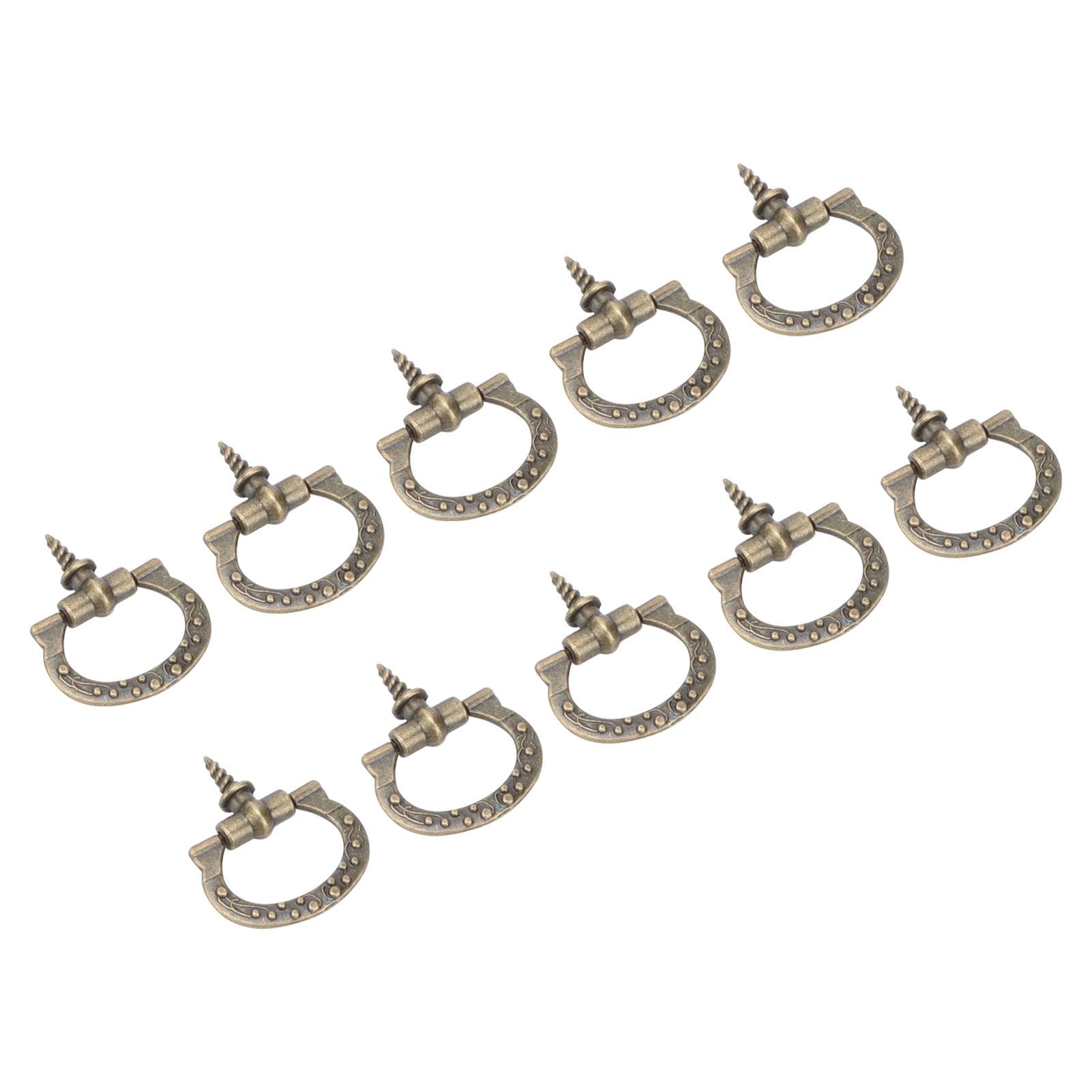 10Pcs Screw Thread Pull Handles Retro Single Hole Jewelry Case Gift Box Knob Bronze