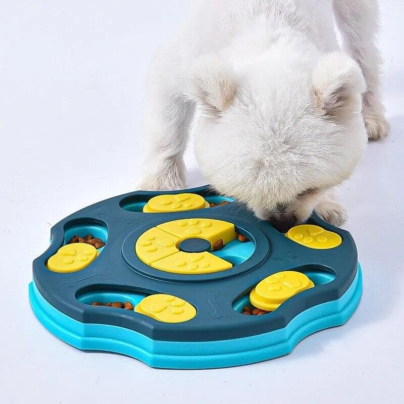 Pet Feeding Toy Increase IQ Interactive Slow Dispensing Puzzle Feeder Dog Training Games Feeder For Small Medium Dogs Puppy Bowl blue