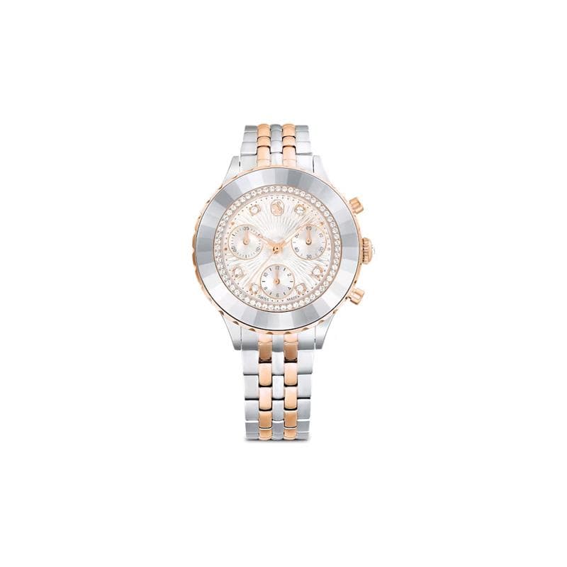 Swarovski Octea Chrono Series Watch Quartz Movement Metal Strap 42.6*37mm Rose Gold Dial Women watches 5672937 Rose Gold Watch Dial