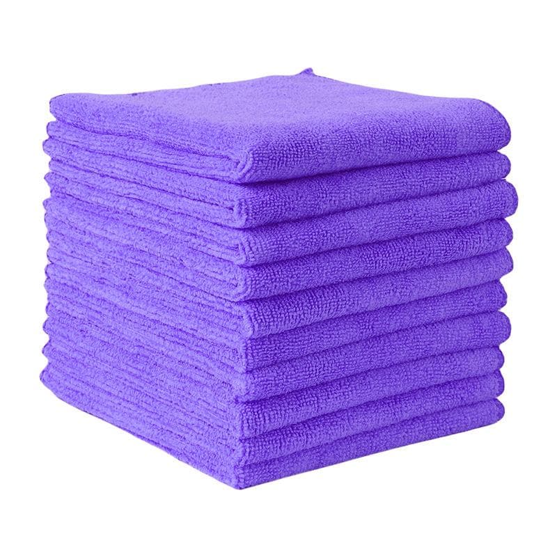 20Pcs Kitchen Wipes Car Clean Towel Solid Color Design Wipes Microfibre Thickened Absorbent Wipes Household Cleaning Cloth Set 15PC purple