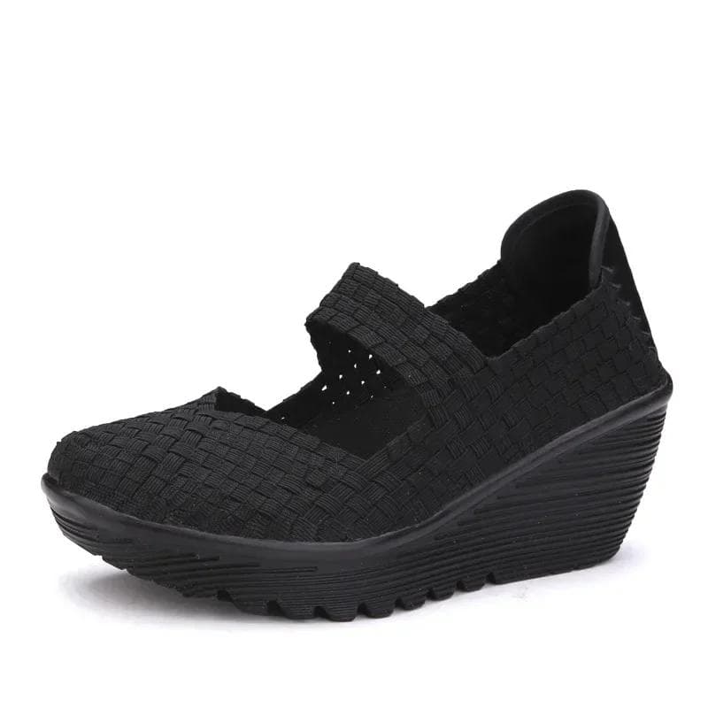 Wedge Platform Weave Sandals Fashion Peep Toe Comforty Breathable Mom Shoes Female Casual Thick Bottom Sandalias Mujer 2024 38