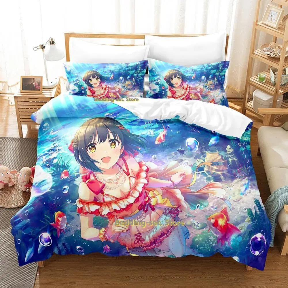 Hot Sale Kako Takafuji Bedding Set Cartoon Anime three-piece set Adult Kid Bedroom Duvetcover Sets 3D Kawaii Girl lit enfant 70x133cm 2pcs