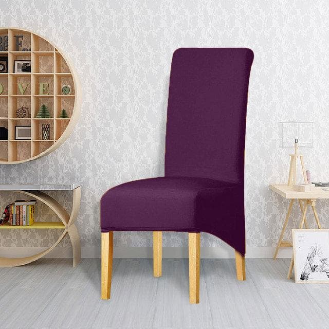 1/2/4/6 Pieces XL Size Stretch Chair Cover Long Back Chair Covers for Christmas Wedding Banquet Restaurant Hotel Dining Room 4 Pieces grape