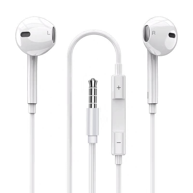 VAORLO Digital Type-C Wired Earphones All Compatible For iphone 15 Samsung Xiaomi Huawei 3.5MM Super Bass Stereo Headphone Sport Headset 3.5MM Interface white