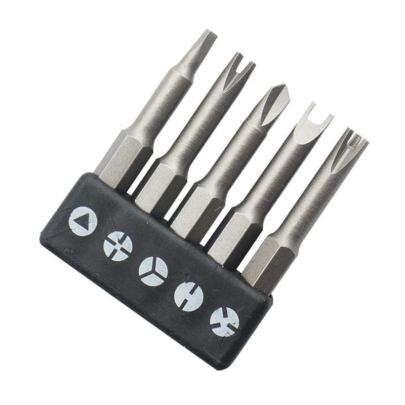 5Pcs Special-shaped Screwdriver Set 50mm U-shaped Y-Type Triangle Inner Cross Three Points Screwdriver Bit Tool 1set