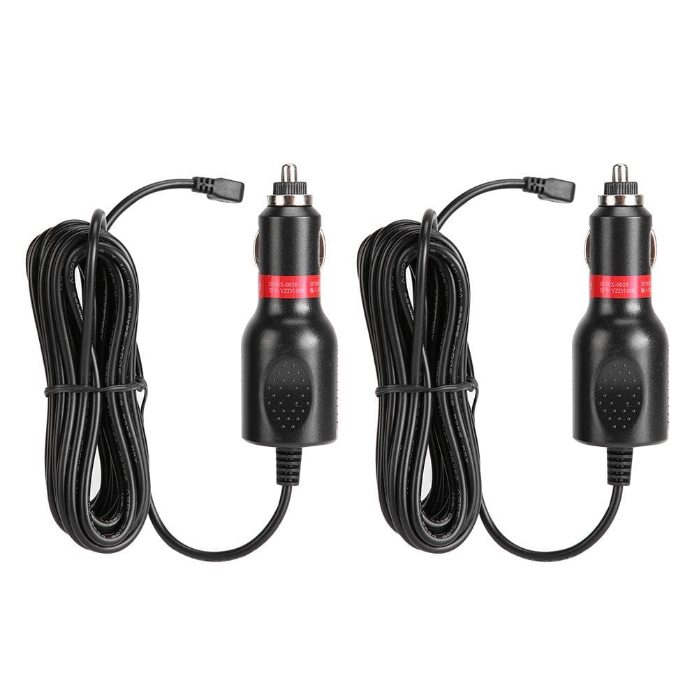 2pcs Portable Black Fast Car Charger 5V 1A for GPS Driving Recorder