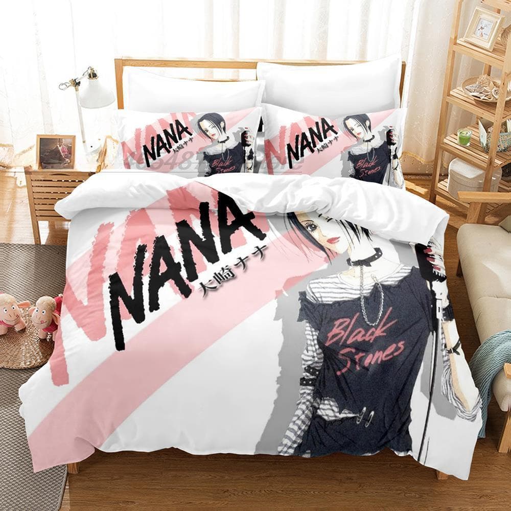 Kawaii Girls NANA Bedding Set Single Twin Full Queen King Size Bed Set Adult Kid Bedroom Duvet cover Sets 3D Anime Bed Sheet Set EU Twin 135x200cm