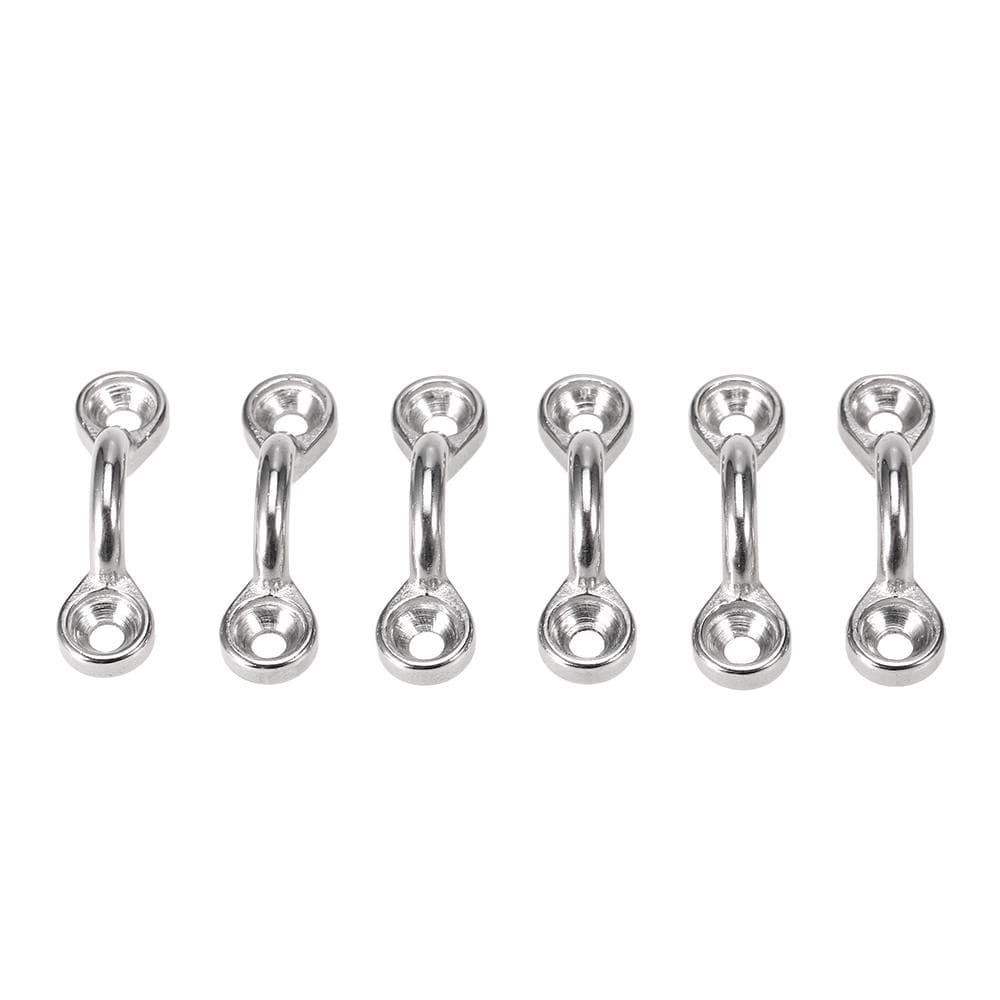6Pcs Kayak Pad Eyes Stainless Steel Tie Down Deck Loops Shock Cord Fastening Gear Replacement Kit S