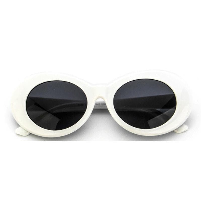 Kurt Cobain Retro Round Sunglasses Vintage Oval Style for Women Ladies White Black Fashion Sun Glasses Oculos De Sol Feminino Other