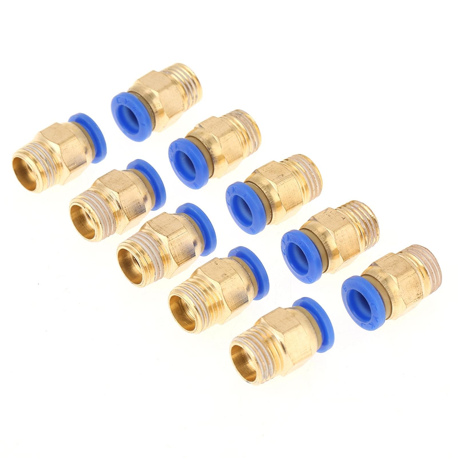 10pcs Pneumatic Quick Connector Air Fittings Adapter 8mm Diameter Thread 14BSP Set