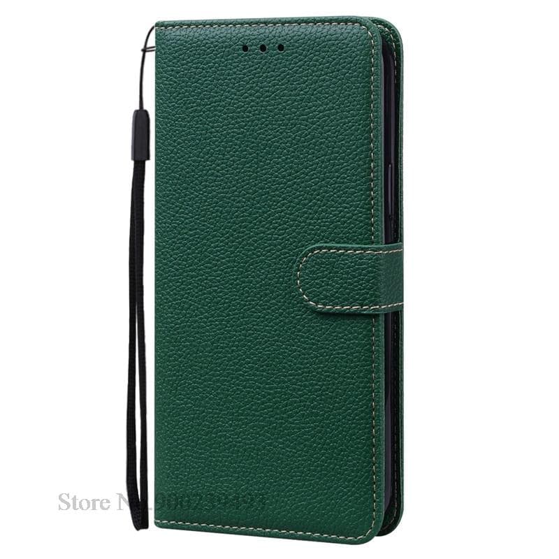6/6T Case For Oneplus 6 Case Leather Flip Wallet Cover For Oneplus 6T Case Stand Book Cover For Oneplus 6 Case 6T Coque Fundas For Oneplus 6T dark green