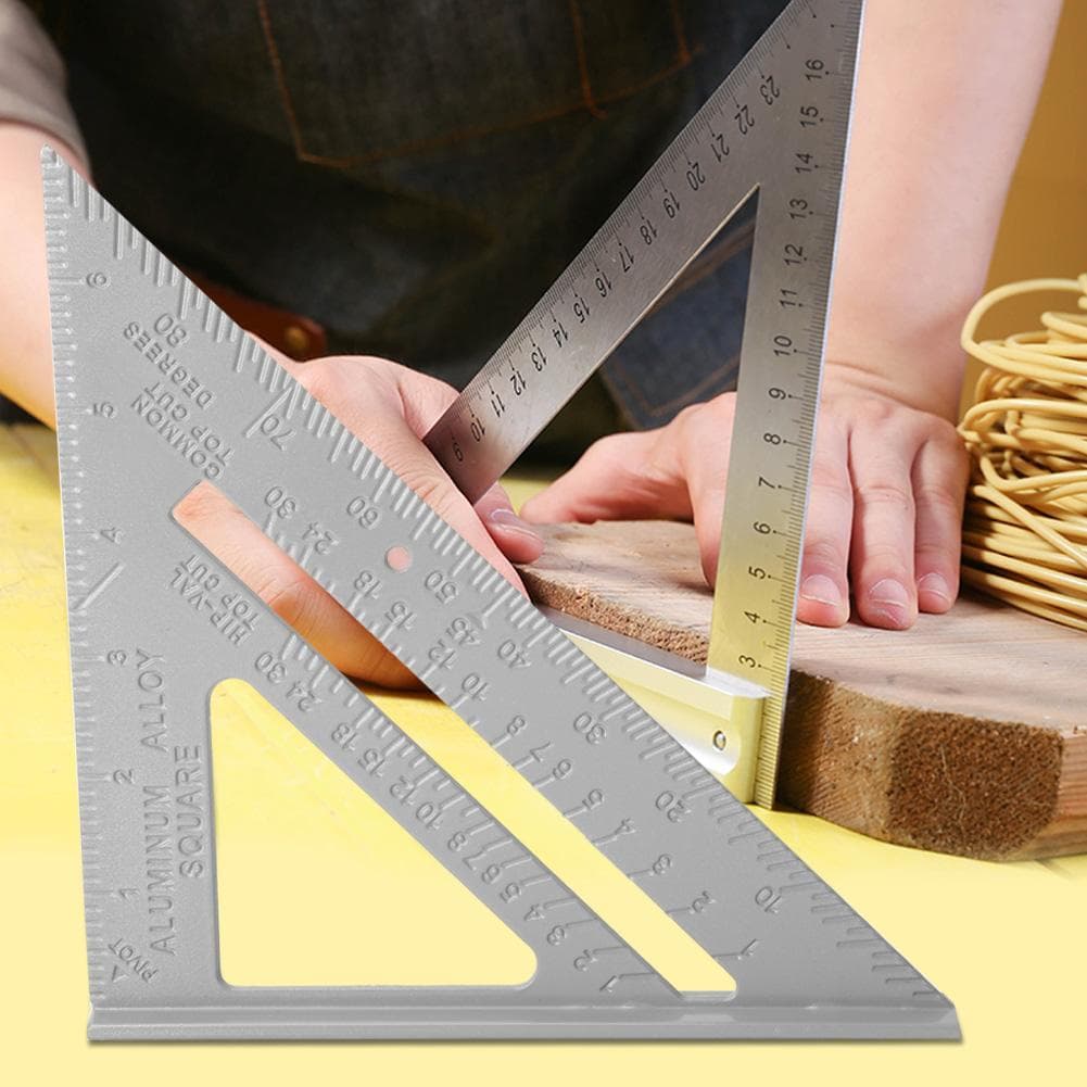 7 Aluminum Alloy Triangle Ruler Woodworking 4590 Degree Measuring Tool