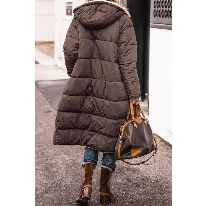 Solid Color Hooded Cotton Long-sleeved Reversible Slim-fit Thickened Jacket 3XL