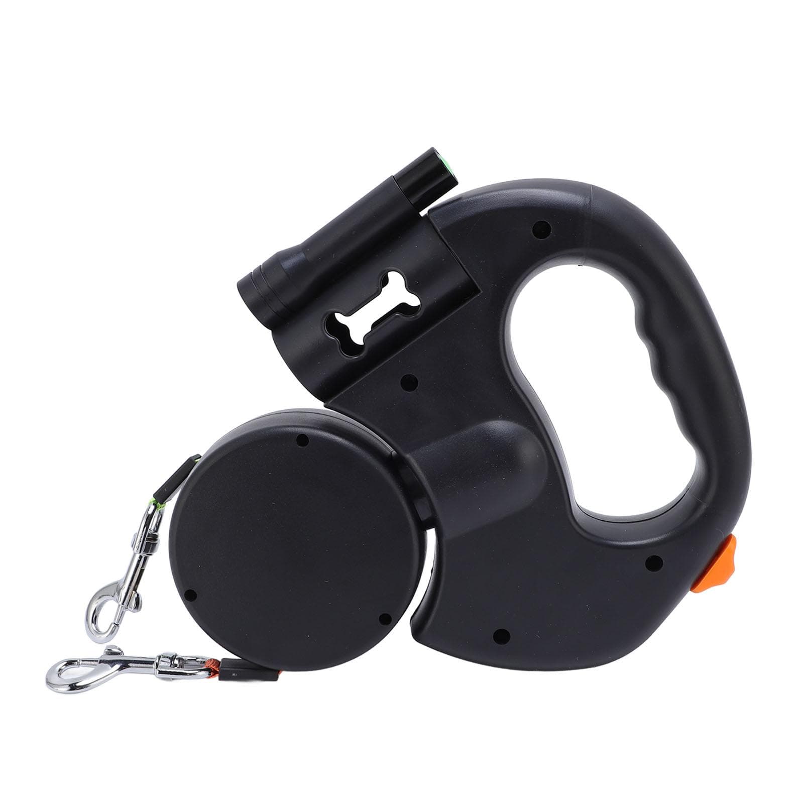 Automatic Double Retractable Dog Leash Built in LED Light Comfortable Grip Pet Walking Leash for black