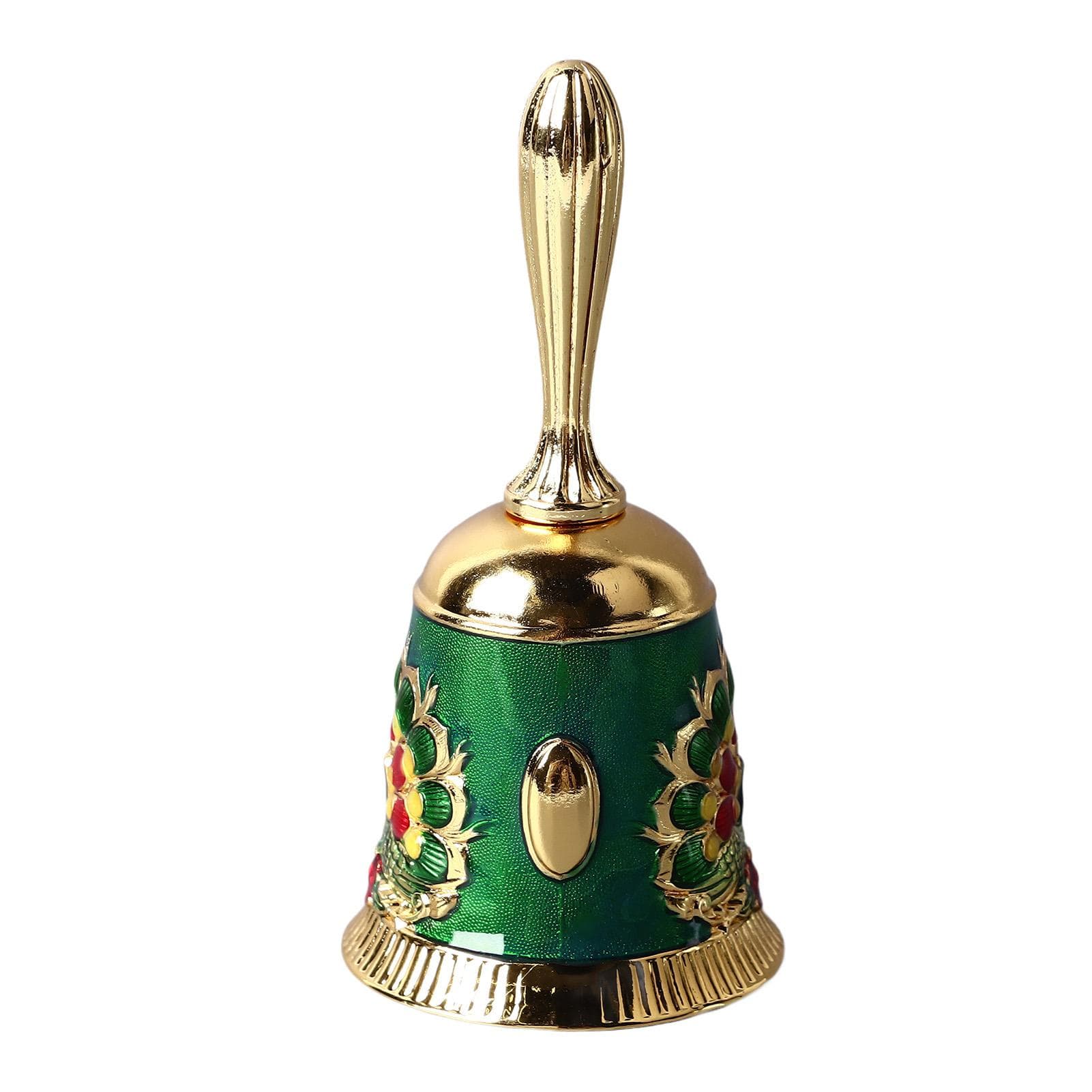Hand Bell Vintage Brass Antique Exquisite Carved Pattern Hand Call Bell HandBell for Dinner Wedding