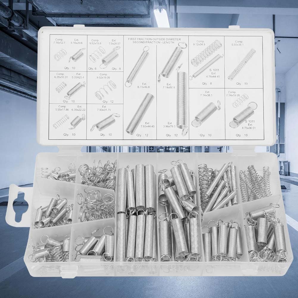 200pcsSet Extension Tension Compression Spring Assortment Metal Springs Kit