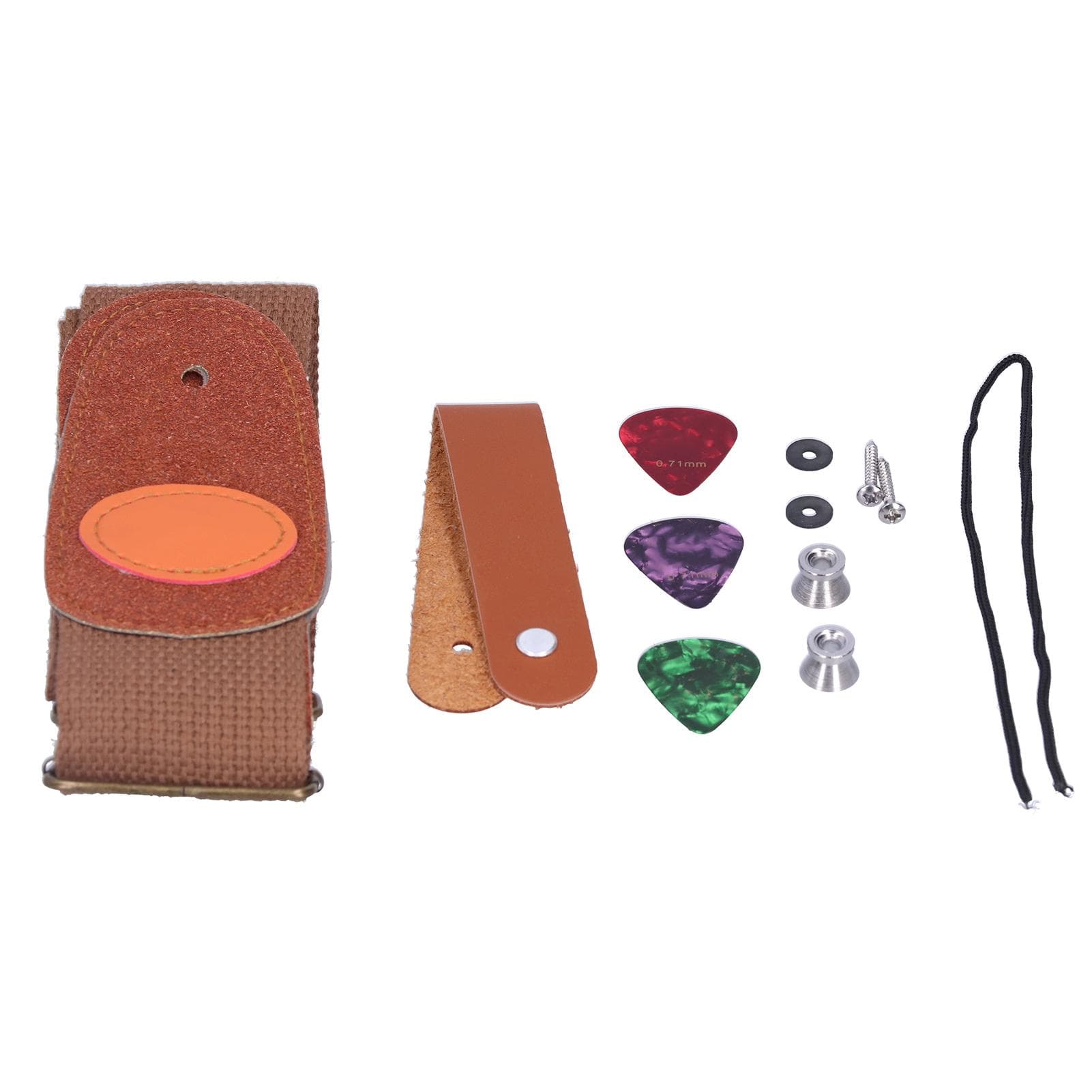 Guitar Strap Neck Belt Celluloid Picks with Install Parts Stringed Instrument AccessoriesCoffee coffee