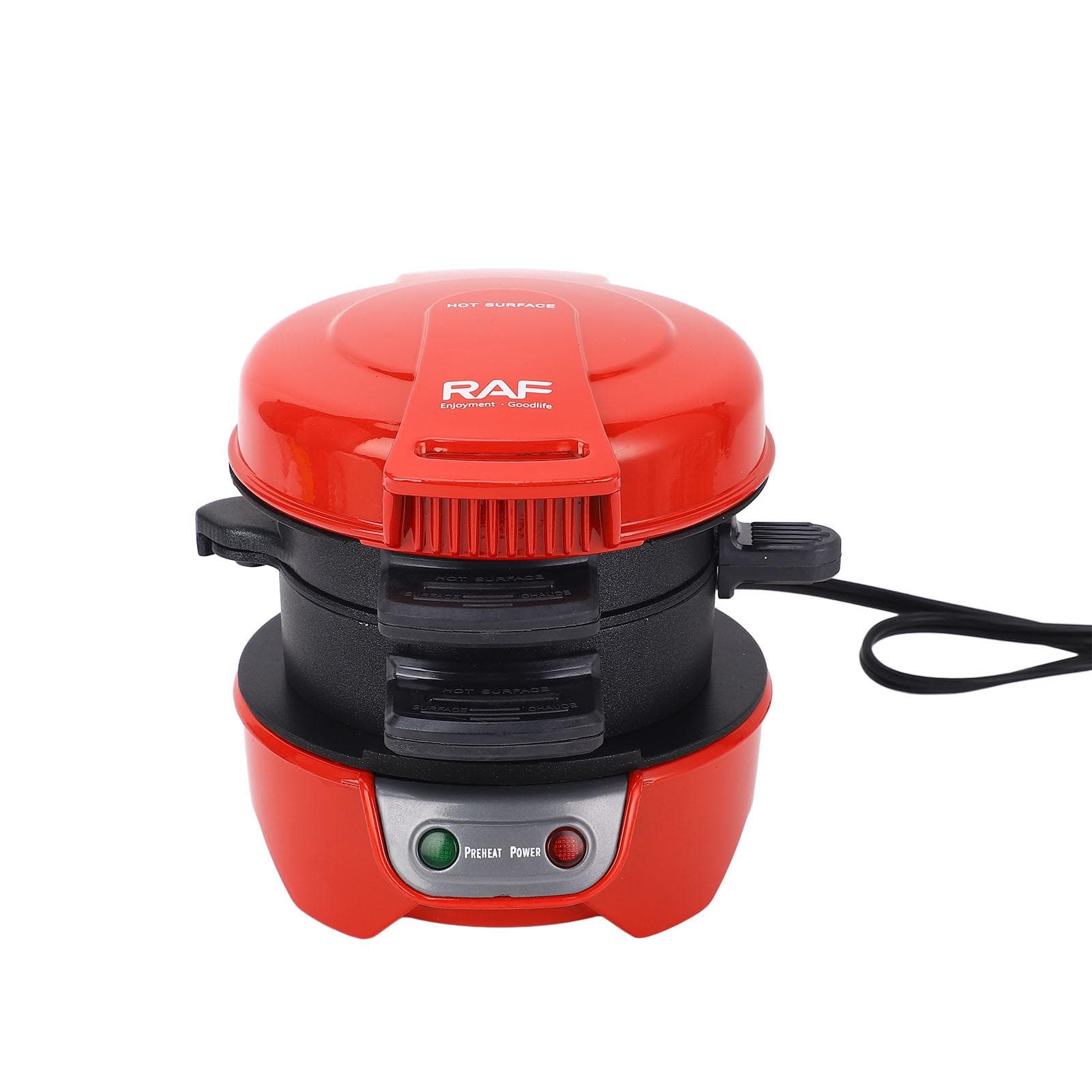 Breakfast Sandwich Maker Egg Cooker Breakfast Machine Customize Ingredients Easy Cleanup for Home L red