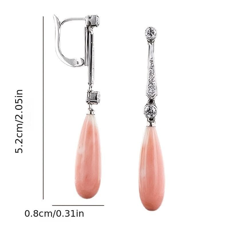 Boho Vintage Coral Drop Dangle Earrings Long Jewelry Gift For Women Girls pink