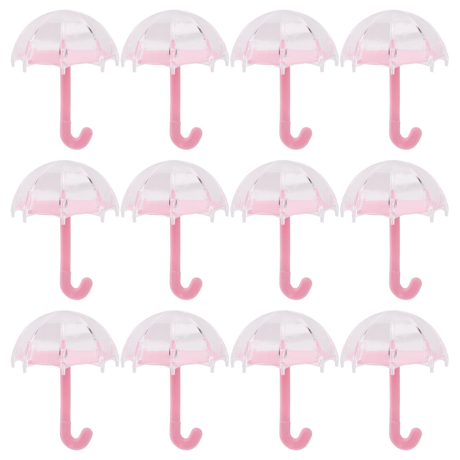 12Pcs Umbrella Shape Candy Box Plastic Candy Case Container Wedding Decoration Party SuppliesPink pink