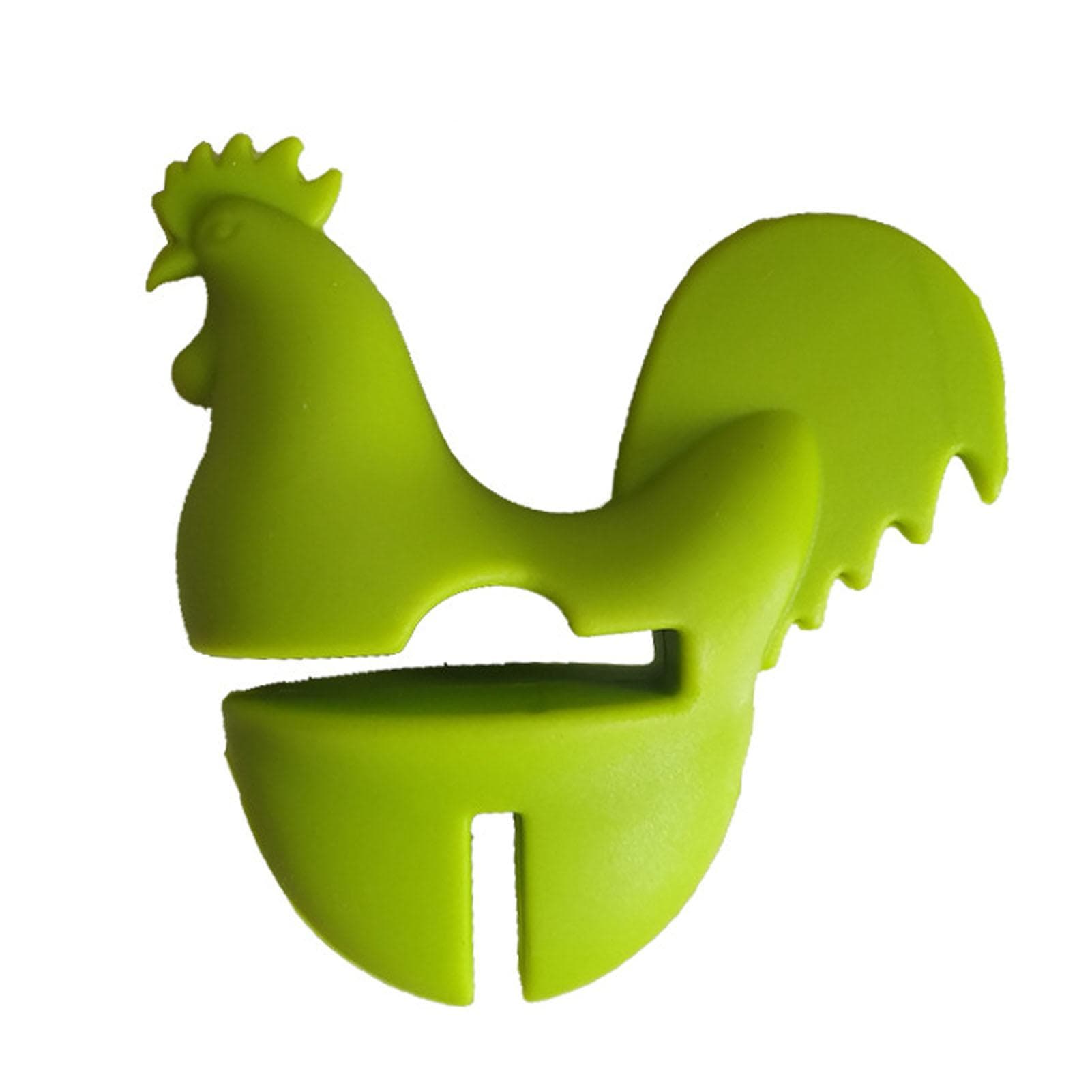 Kitchen Rooster Pot Clip Soft Elastic Silicone Rooster Kitchen Accessories Clip for Home Red Green