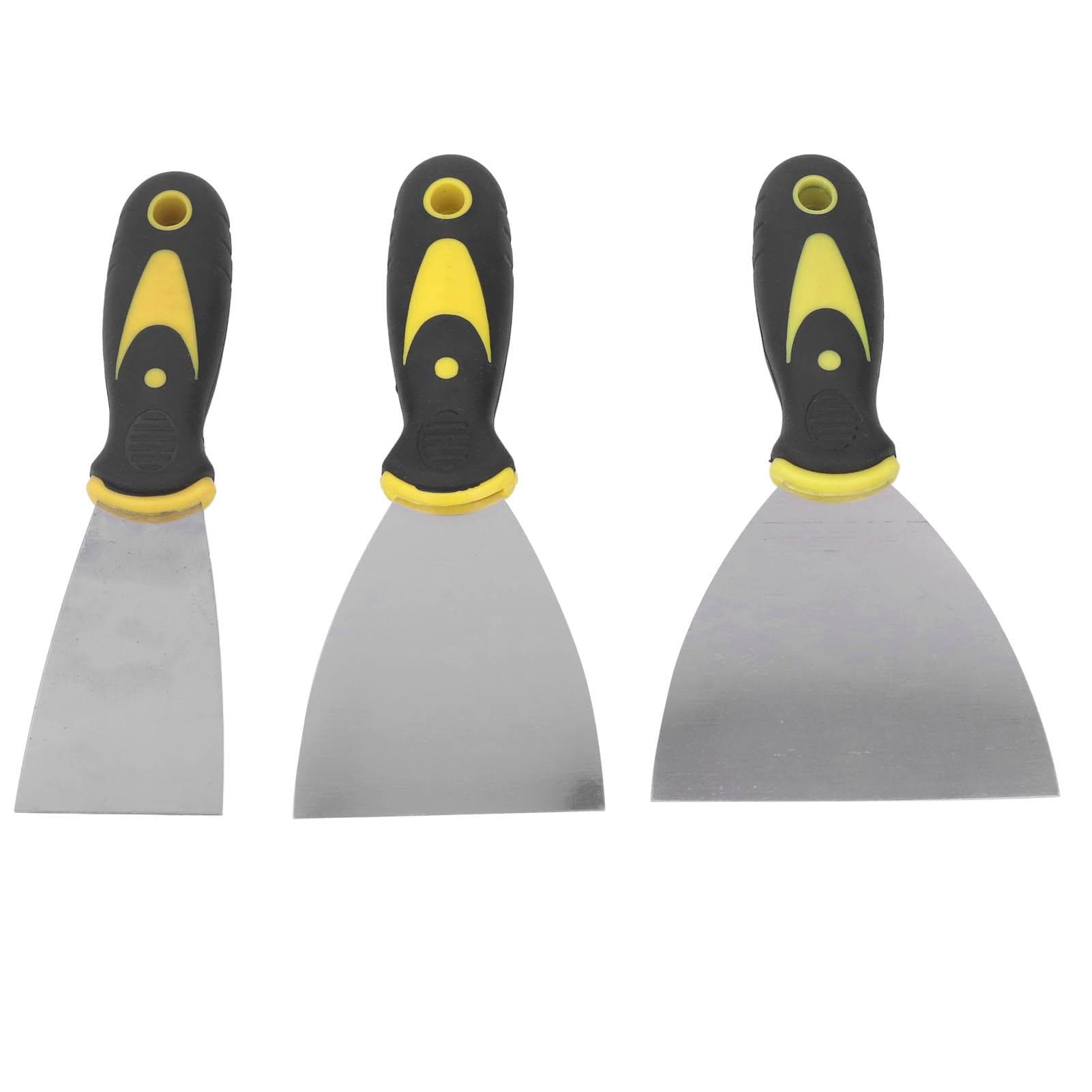 3Pcs Putty Knife Spackle Taping Scraper Tool Set Kit for Paint Wallpaper Ceiling