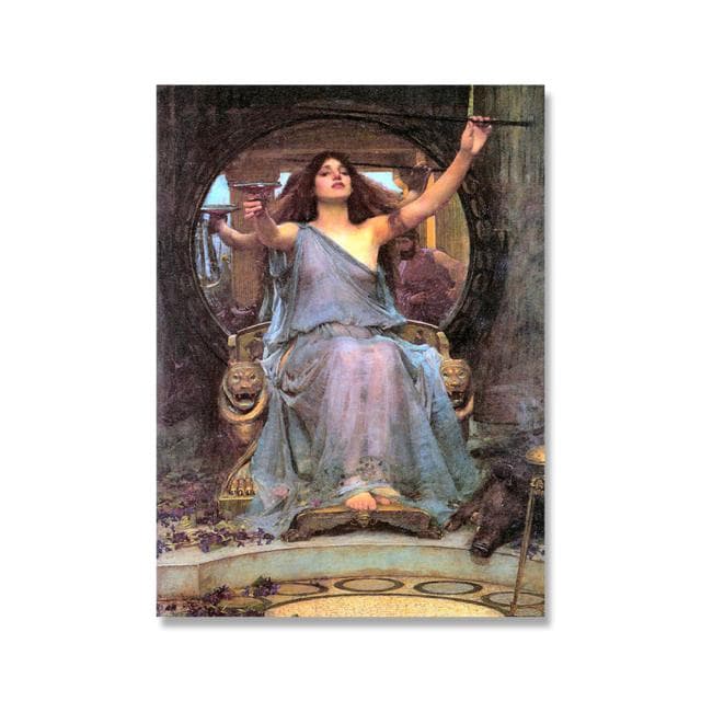 John William Waterhouse Vintage Wall Art Poster Magic Circle Witch Canvas Painting Print Jason and Medea Picture For Home Decor No Frame 40*50cm