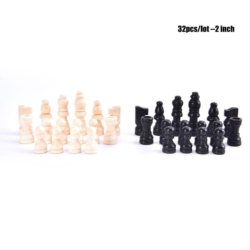 32Pcs Wooden Chess Pieces Complete Chessmen International Word Chess Set Chess