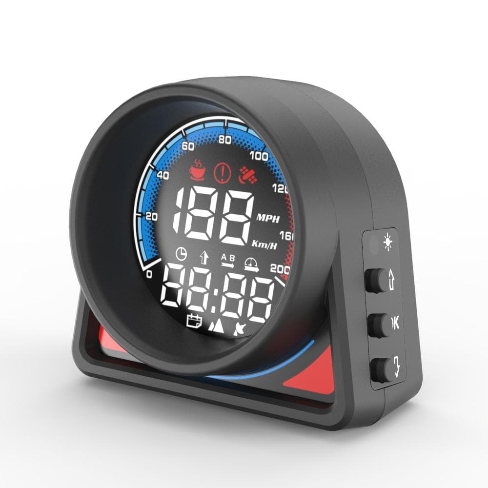 Multifunctional Car Headup Display GPS Digital Speedometer KMHMPH with LED Display Overspeed Alarm black